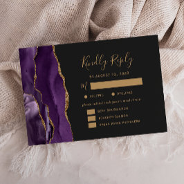 Opções de refeição de agato Dourado roxo RSVP de C
