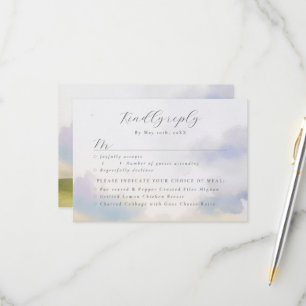 opções de refeição RSVP w de nuvens de paisagem de