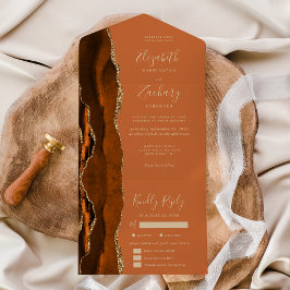 Opções de Refeição Rust Gold Ágata Casamento