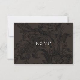 Opções de refeições de RSVP w decorativo marrom vi