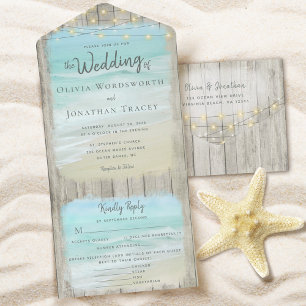 Opções do Menu Casamento de Destino Rustic Beach