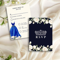 Opções do Menu da Princesa Dress Blue Quinceanera