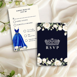 Opções do Menu da Princesa Dress Blue Quinceanera