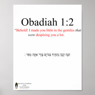 Open Source Translation Obadiah 1:2 Poster