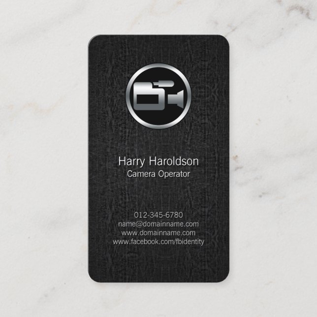 Operador da câmera Cartão de visita de Grunge Pret (Frente)