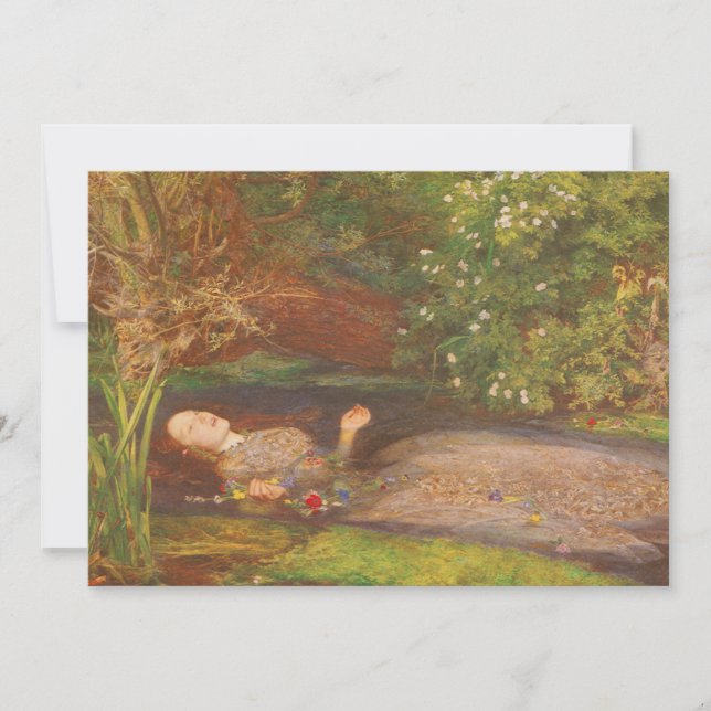 Ophelia por Millais, Arte Fino Vitoriano Antigo (Frente)