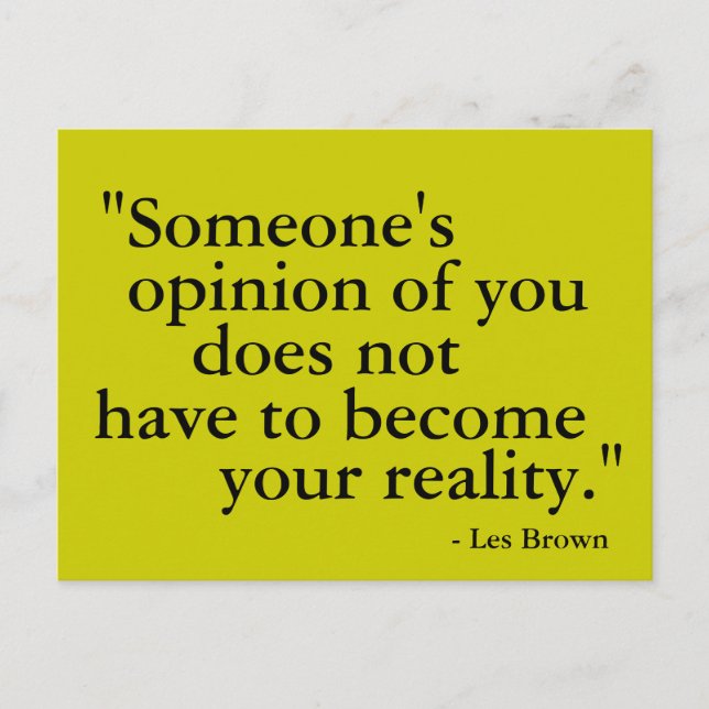 Opinião de alguém... Cartão postal motivacional (Frente)