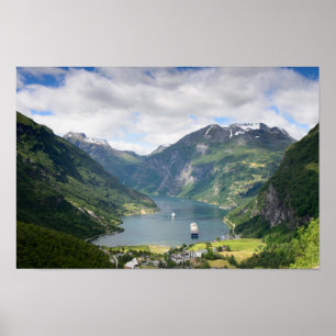 Opinião de Geirangerfjord no impressão do poster