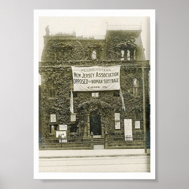 Oposto à Mulher Sufrage Estilo Vintage Poster (Frente)