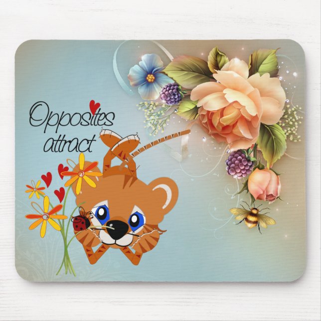 Opposites Atrair Mousepad (Frente)
