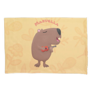 Óptica desenho animado de capybara ukulele