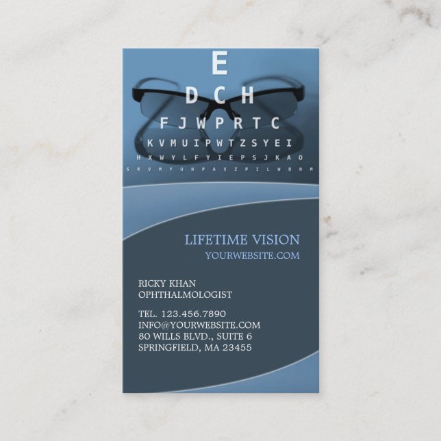 Óptico com Cartão de visita de compromisso (Frente)