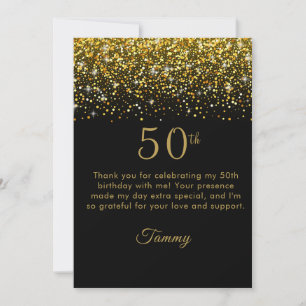 Opulent Dourado Confetti 50º Cartões de agradecime