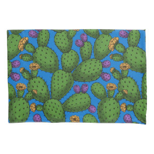 Opuntia florescente em azul