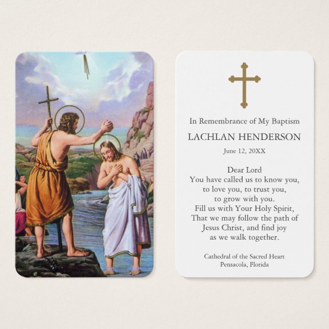 Oração Batismo | Batismo na Jordânia (Frente & Verso)