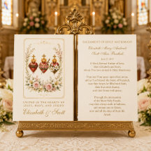 Oração Católica de Casamento Três Corações Floral