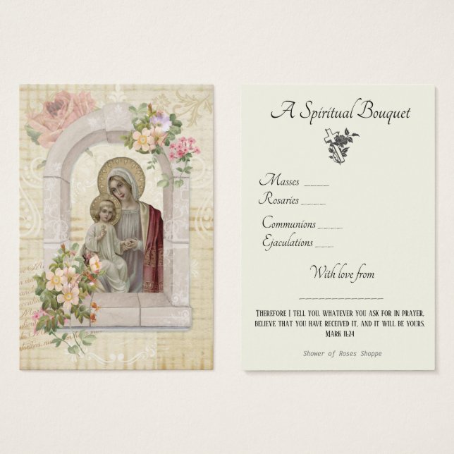 Oração de Buquê espiritual religiosa Santa (Frente & Verso)