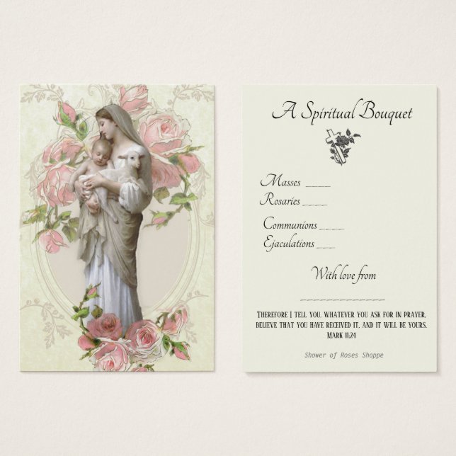 Oração de Buquê espiritual religiosa Santa (Frente & Verso)