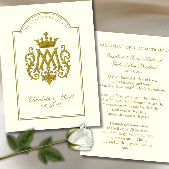 Oração de Casamento Católica Dourada Mariana (Criador carregado)