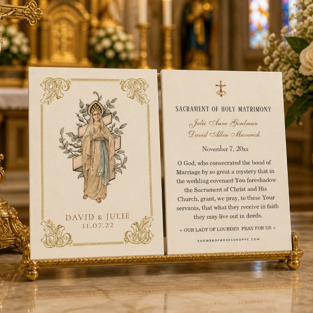 Oração de Casamento Católica Lourdes Marfim e Dour (Criador carregado)