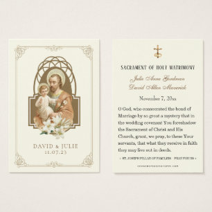 Oração de Casamento Católica Marfim e Dourado de S