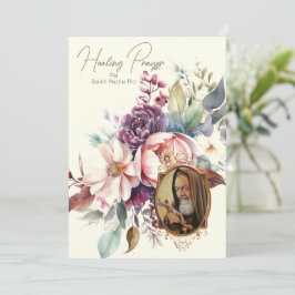 Oração de cura por Rua. Cartão de Oração de Pio Pa