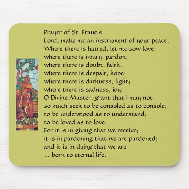 Oração de St Francis… Mousepad (Frente)