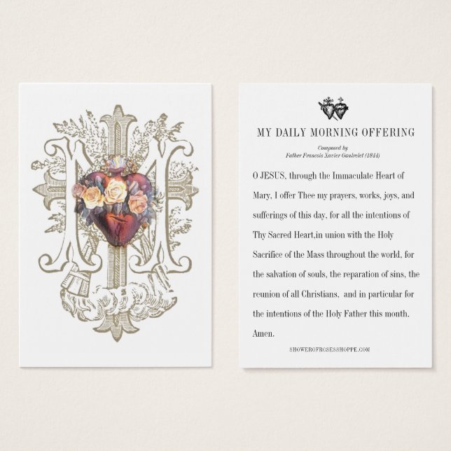 Oração Diária da Manhã Católica Oferecendo (Frente & Verso)