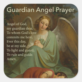 Oração do anjo-da-guarda com etiqueta do menino