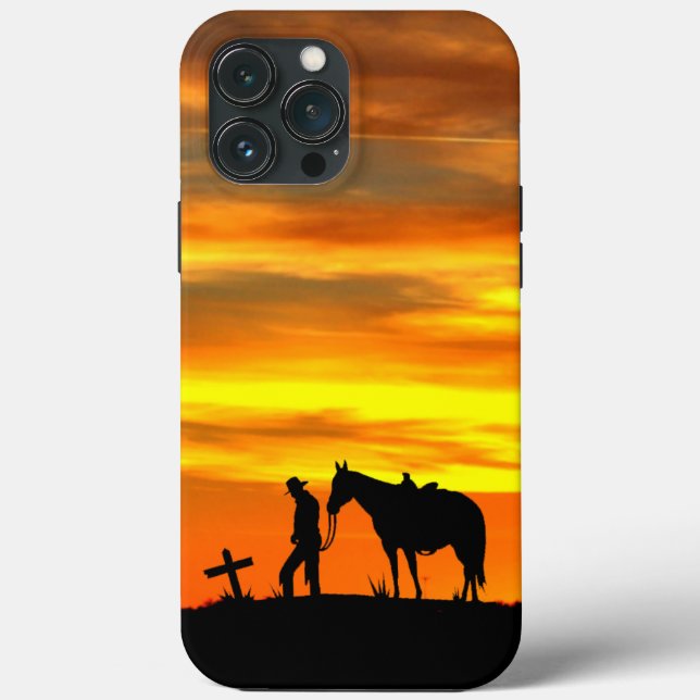 Oração do Cowboy Silhouette com capas de iphone Su (Verso)