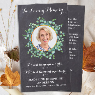 Oração Funerária Cartão Elegante Rústico