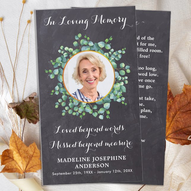 Oração Funerária Cartão Elegante Rústico (Criador carregado)