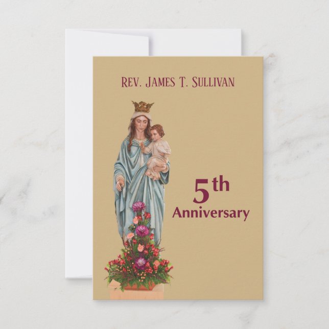 Oração Nome do Cartão 5 da Oração Aniversário Mary (Frente)