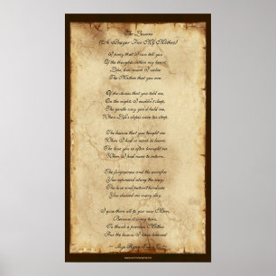 "Oração para poster da poesia da minha mãe"