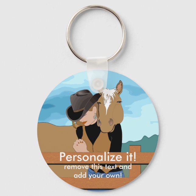 Oração Personalizada de CHAVEIRO de Cowgirl (Frente)