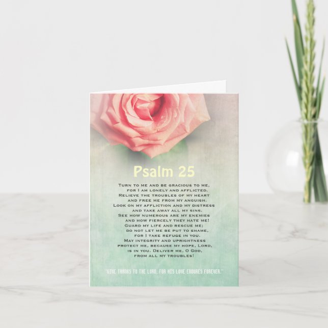 Oração, salmo 25 cartão cristão personalizado (Frente)