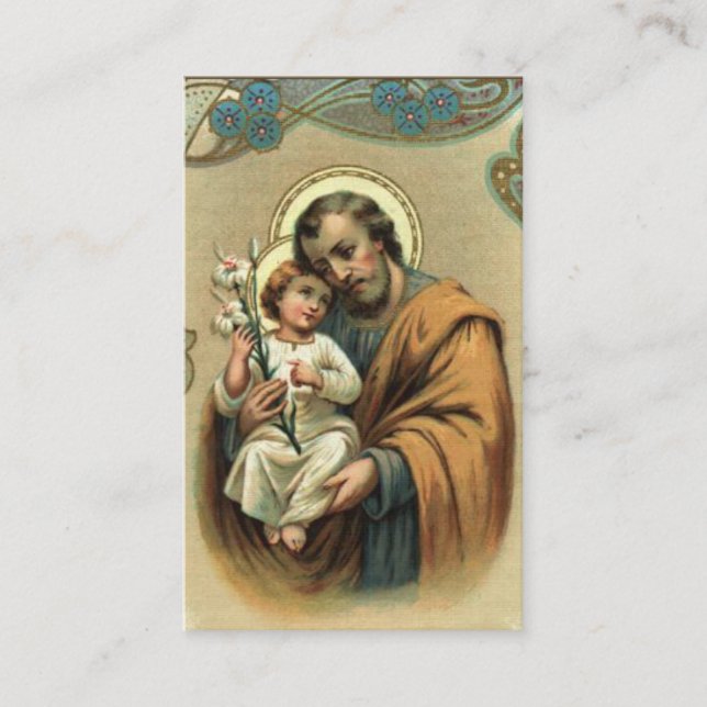 Oração St Joseph de Memorare & cartão santamente (Frente)