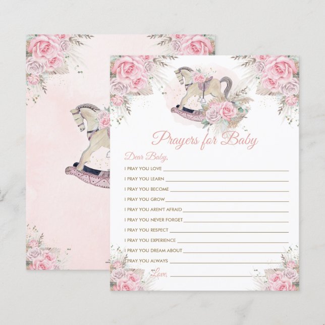 Orações de Grama Rosa-Rosa-Chifre para Bebê (Frente/Verso)