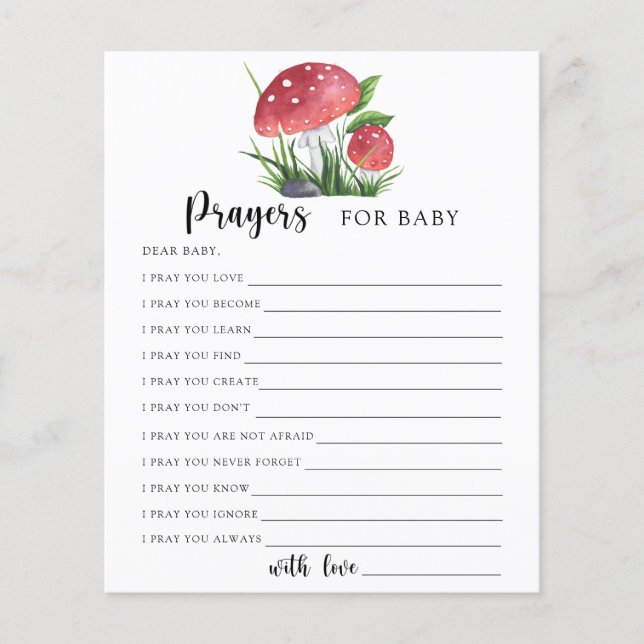 Orações do Chá de fraldas Fungi para bebê (Frente)