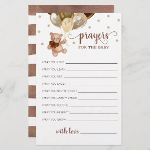 Orações Editáveis para Urso de Teddy Chá de fralda