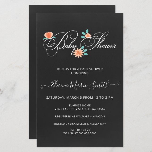 Oral de Orçamento Gênero Neutro Convite para Chás  (Frente/Verso)