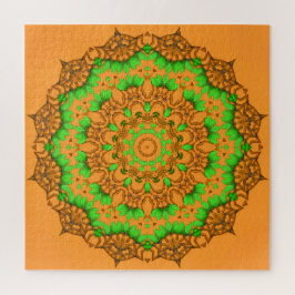 Orange 3D Art Mandala Jigsera Quebra-cabeça
