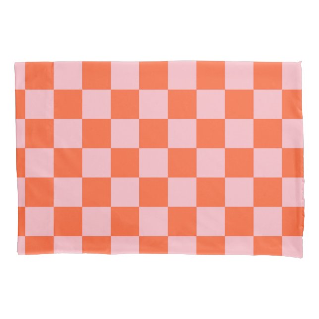 Orange and Pink Checkerboard Pattern (Frente)