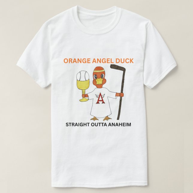 ORANGE ANGEL DUCK Men's Basic T-Shirt (Frente do Design)