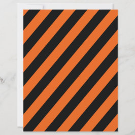 Orange & Black Diagonal Stripes Scrapbook Paper