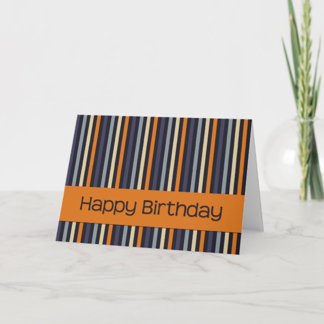 Orange & Blue ・ Cartão de aniversário (Frente)