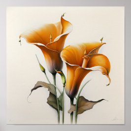 Orange Calla Lily Flower Art Impressão