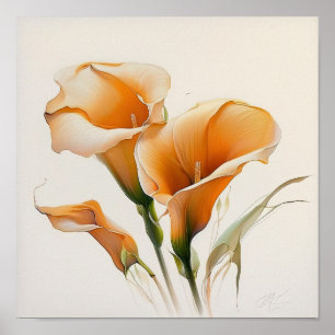 Orange Calla Lily Flower Art Impressão