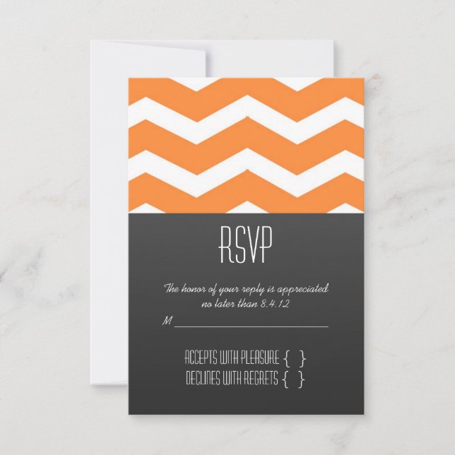 Orange Chevron RSVP (Frente)
