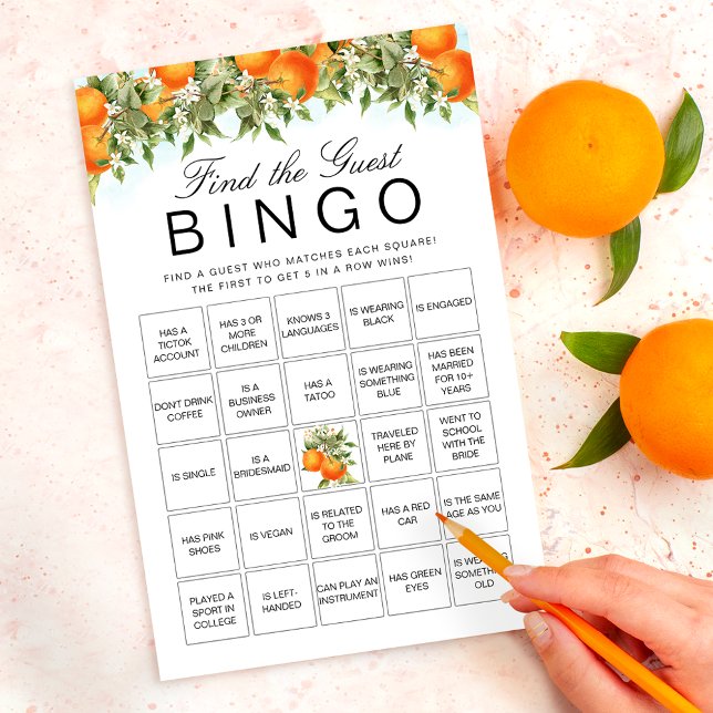 Orange Citrus Encontra O Cartão De Jogo De Bingo D (Criador carregado)